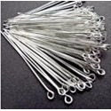 Silver Plated ring Headpins Jewelry Findings 40mm