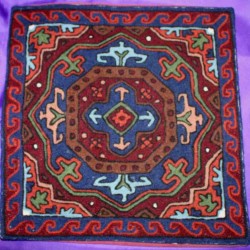Embroidered Wool Pillowcase from Nepal.