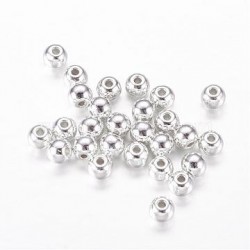 Spacer beads silver plated 4mm