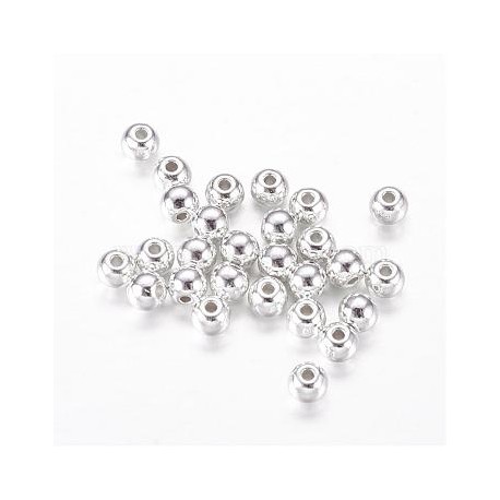 Spacer beads silver plated 6mm