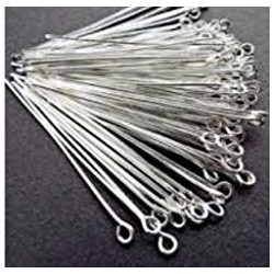 Silver Plated ring Headpins Jewelry Findings 40mm