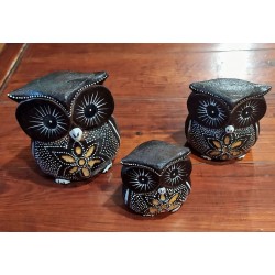 Handmade Wooden set of 3 Owls