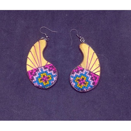 Wood earrings from India