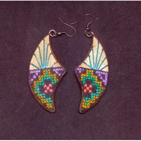 Wood earrings from India