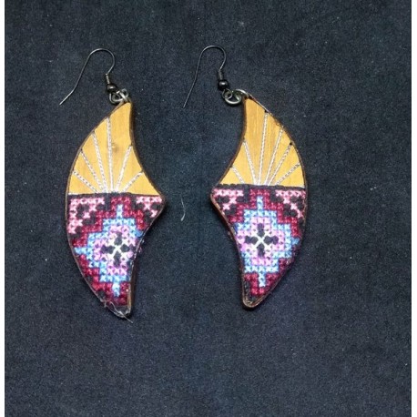 Wood earrings from India