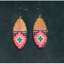 Wood earrings from India