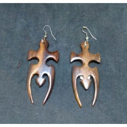 Wood earrings from India