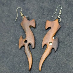 Wood earrings from India