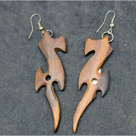 Wood earrings from India