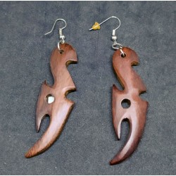 Wood earrings from India