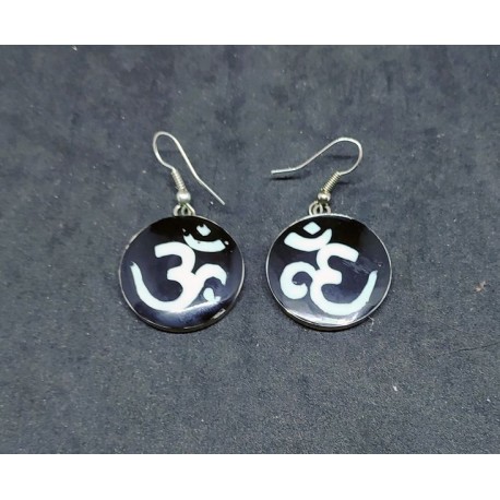 Bone Aum earrings from Nepal