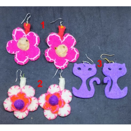 Felt Earrings from Nepal