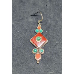 Silver earring with Semiprecious stones