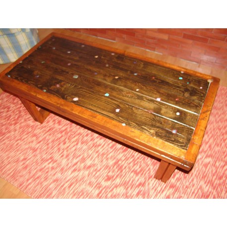 Handmade coffeetable with fixed Semiprecious stones