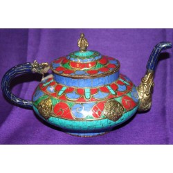Copper Teapot with Semiprecious stones