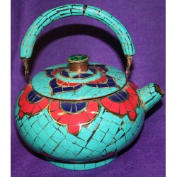 Copper Teapot with Semiprecious stones