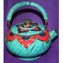 Copper Teapot with Semiprecious stones