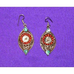 Handmade Earrings in White Metal from Nepal