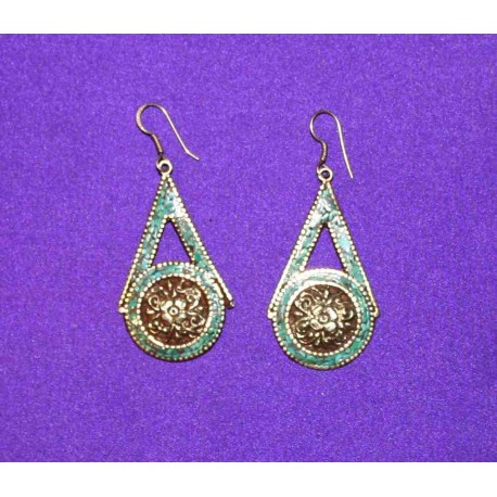 Handmade Earrings in White Metal from Nepal