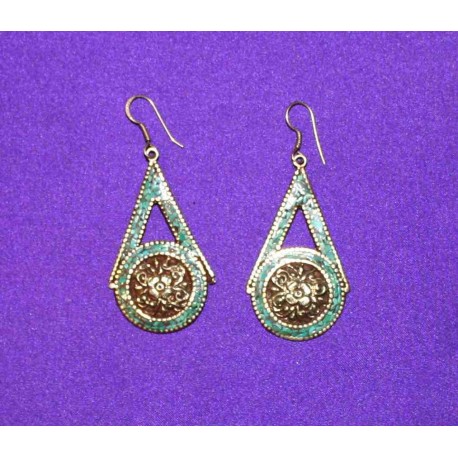 Handmade Earrings in White Metal from Nepal