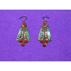 Handmade Earrings in White Metal from Nepal