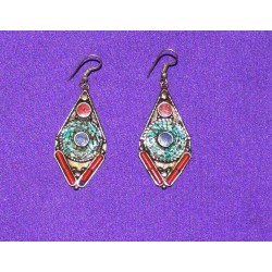 Handmade Earrings in White Metal from Nepal