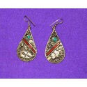 Handmade Earrings in White Metal from Nepal