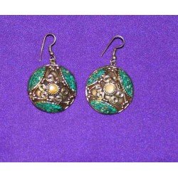 Handmade Earrings in White Metal from Nepal