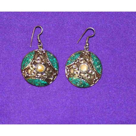 Handmade Earrings in White Metal from Nepal