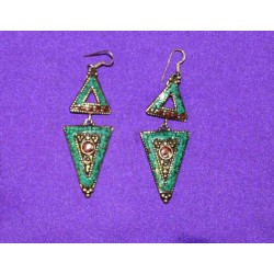 Handmade Earrings in White Metal from Nepal