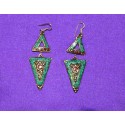 Handmade Earrings in White Metal from Nepal