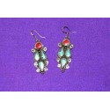 Handmade Earrings in White Metal from Nepal