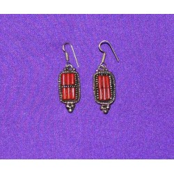 Handmade Earrings in White Metal from Nepal