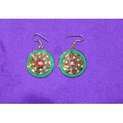 Handmade Earrings in White Metal from Nepal