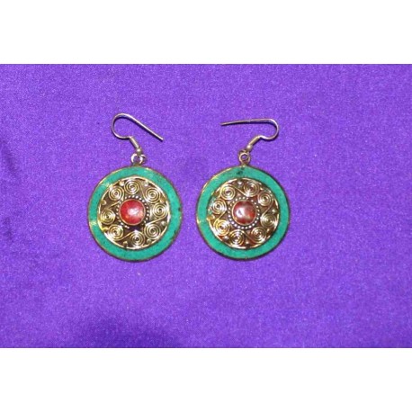 Handmade Earrings in White Metal from Nepal