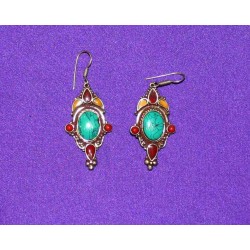 Handmade Earrings in White Metal from Nepal