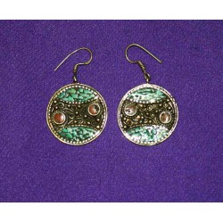 Handmade Earrings in White Metal from Nepal