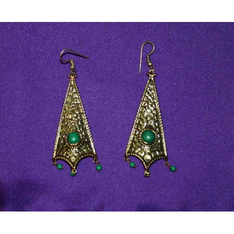 Handmade Earrings in White Metal from Nepal