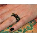 Macrame Ring with Semiprecious Stones .