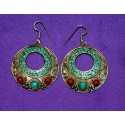 Handmade Earrings in White Metal from Nepal