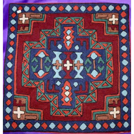 Embroidered Wool Pillowcase from Nepal.