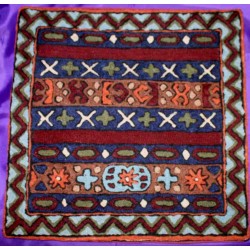 Embroidered Wool Pillowcase from Nepal.