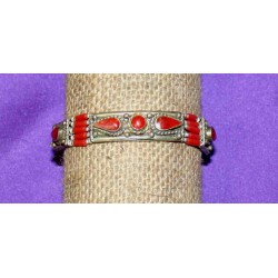 Handmade Bracelet White Metal Nepal.