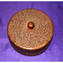 Carved Wooden Box from India
