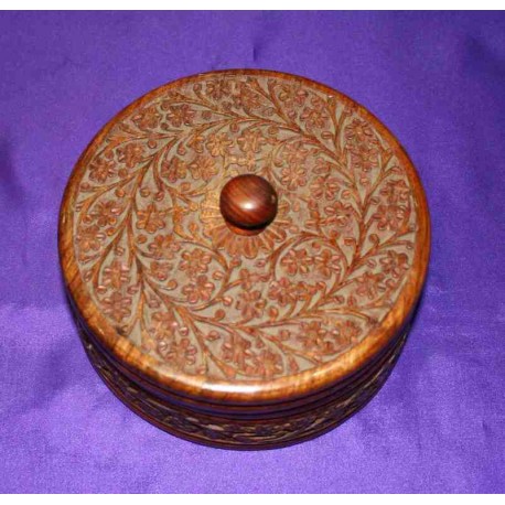 Carved Wooden Box from India