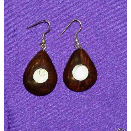 Wood earrings from India