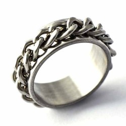 Turning Chain Stainless Steel Ring