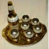 Brass set of tray , Bottle case & cups