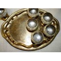 Brass set of tray , Bottle case & cups