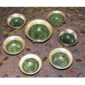 Set of bowls made of Jade and Silver